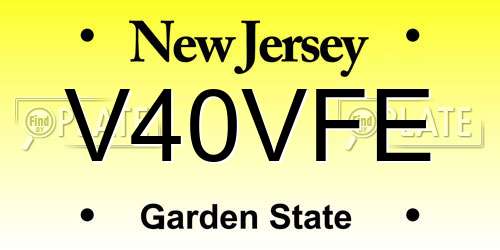 V40VFE New Jersey License Plate
