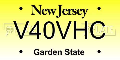 V40VHC New Jersey License Plate