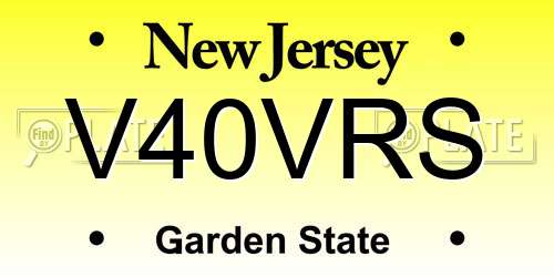 V40VRS New Jersey License Plate