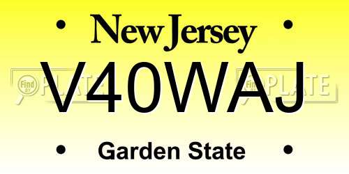 V40WAJ New Jersey License Plate