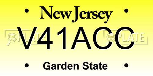 V41ACC New Jersey License Plate