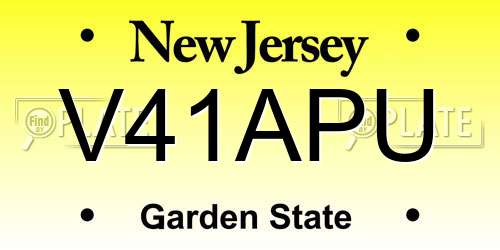 V41APU New Jersey License Plate