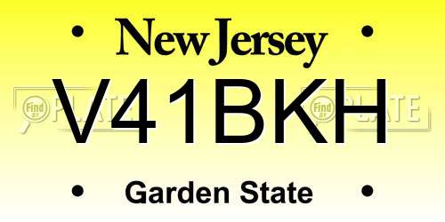 V41BKH New Jersey License Plate