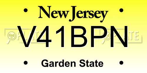 V41BPN New Jersey License Plate