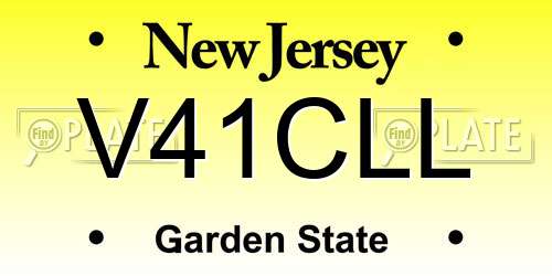 V41CLL New Jersey License Plate