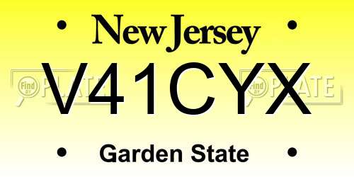 V41CYX New Jersey License Plate
