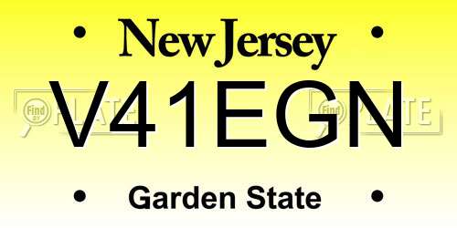 V41EGN New Jersey License Plate
