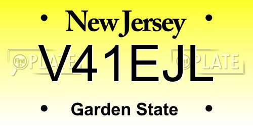V41EJL New Jersey License Plate