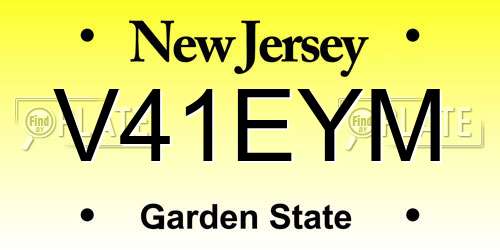 V41EYM New Jersey License Plate