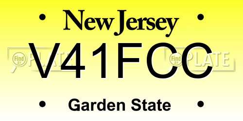V41FCC New Jersey License Plate
