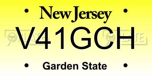V41GCH New Jersey License Plate