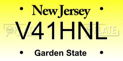 V41HNL New Jersey License Plate