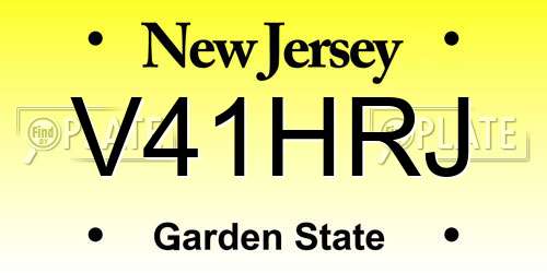 V41HRJ New Jersey License Plate