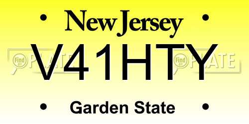 V41HTY New Jersey License Plate