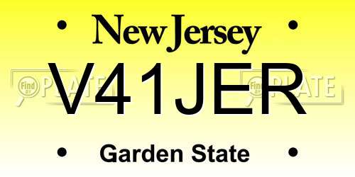 V41JER New Jersey License Plate