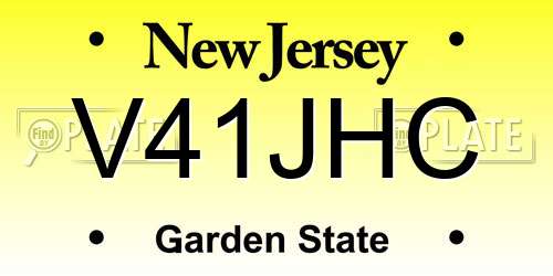 V41JHC New Jersey License Plate