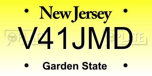 V41JMD New Jersey License Plate