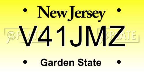 V41JMZ New Jersey License Plate