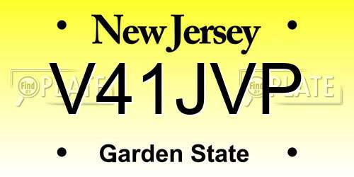 V41JVP New Jersey License Plate