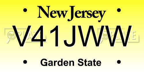 V41JWW New Jersey License Plate