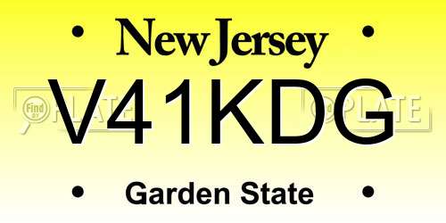 V41KDG New Jersey License Plate