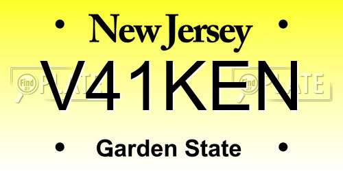 V41KEN New Jersey License Plate