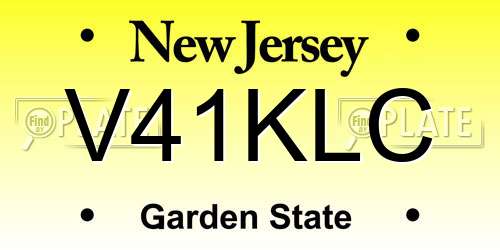 V41KLC New Jersey License Plate