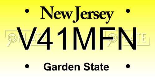 V41MFN New Jersey License Plate