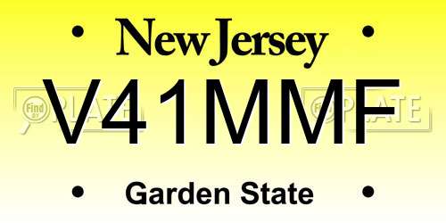 V41MMF New Jersey License Plate