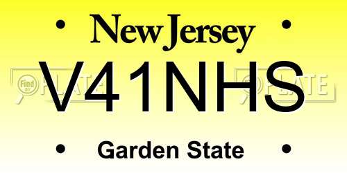 V41NHS New Jersey License Plate