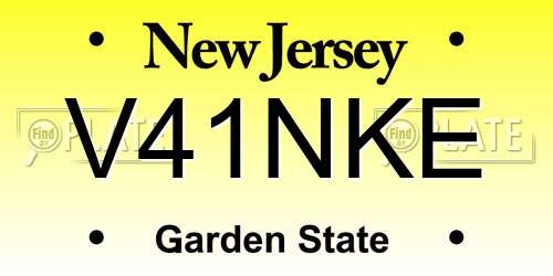 V41NKE New Jersey License Plate