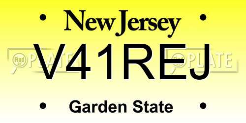 V41REJ New Jersey License Plate