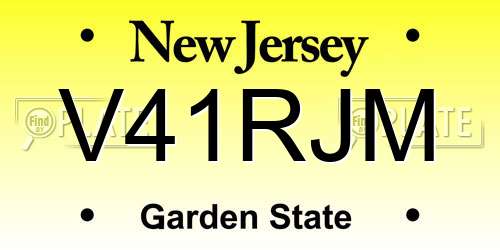 V41RJM New Jersey License Plate