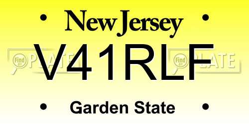 V41RLF New Jersey License Plate