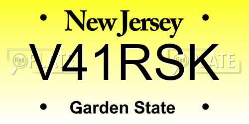 V41RSK New Jersey License Plate
