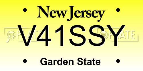 V41SSY New Jersey License Plate