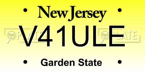 V41ULE New Jersey License Plate