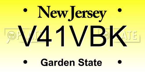 V41VBK New Jersey License Plate
