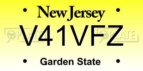 V41VFZ New Jersey License Plate