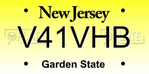 V41VHB New Jersey License Plate