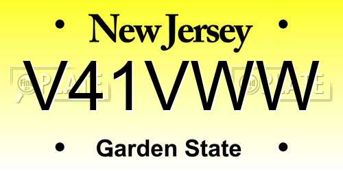 V41VWW New Jersey License Plate