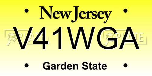 V41WGA New Jersey License Plate