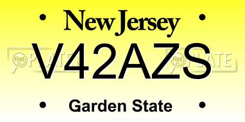 V42AZS New Jersey License Plate