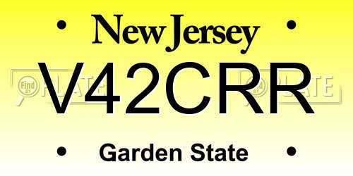 V42CRR New Jersey License Plate