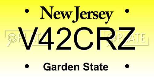 V42CRZ New Jersey License Plate