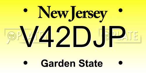 V42DJP New Jersey License Plate
