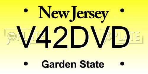 V42DVD New Jersey License Plate