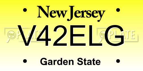 V42ELG New Jersey License Plate