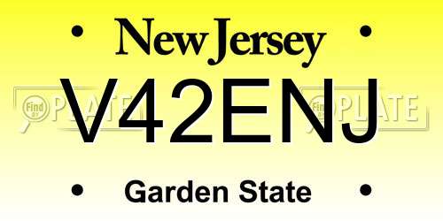 V42ENJ New Jersey License Plate