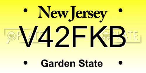 V42FKB New Jersey License Plate